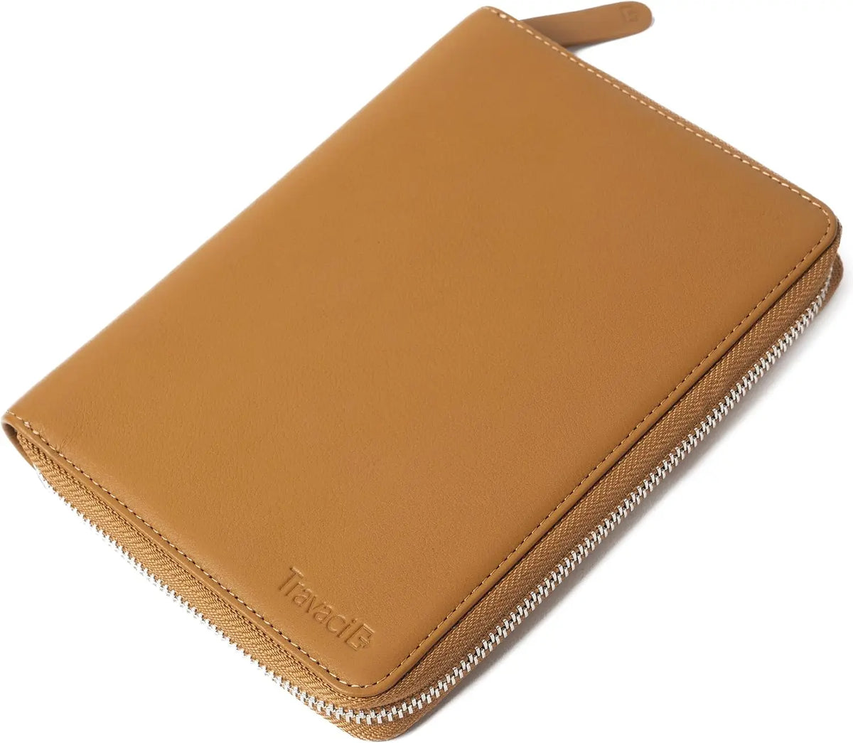 Full Grain Leather Passport Holder for 4, RFID Blocking Travel Organizer - Family Wallet in Camel