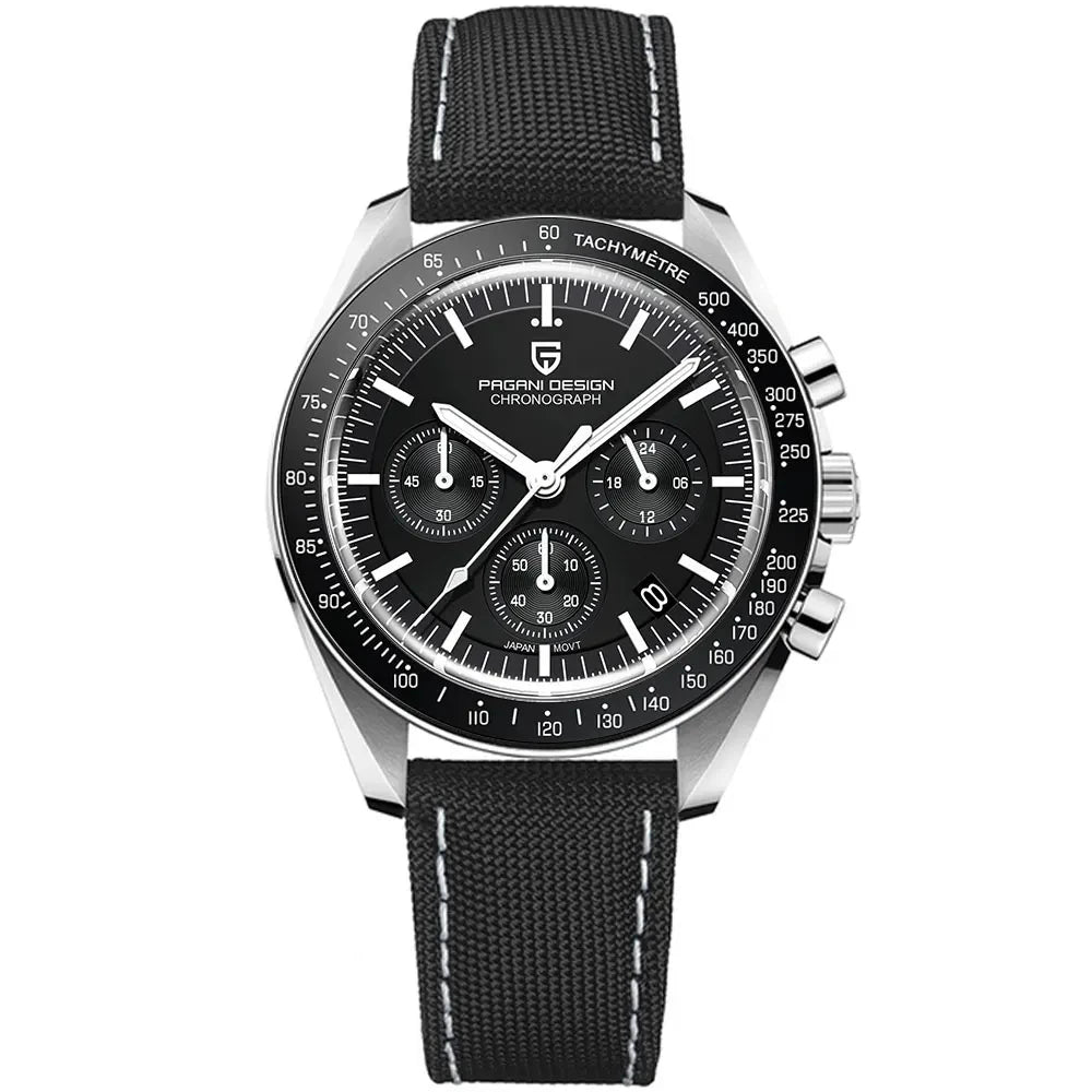 2026 New PAGANI DESIGN Moon Blue Men's Watches Luxury Quartz Watch For Men Chronograph AR Sapphire Waterproof VK63 Men Clock