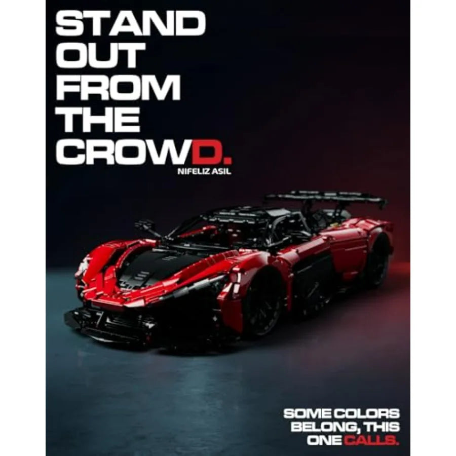 ASIL Sports Car Building Set 1:8 Scale Advanced Collectible Car Model Set for Adults Display Gift for Racing Fans 4099 PCS NF10