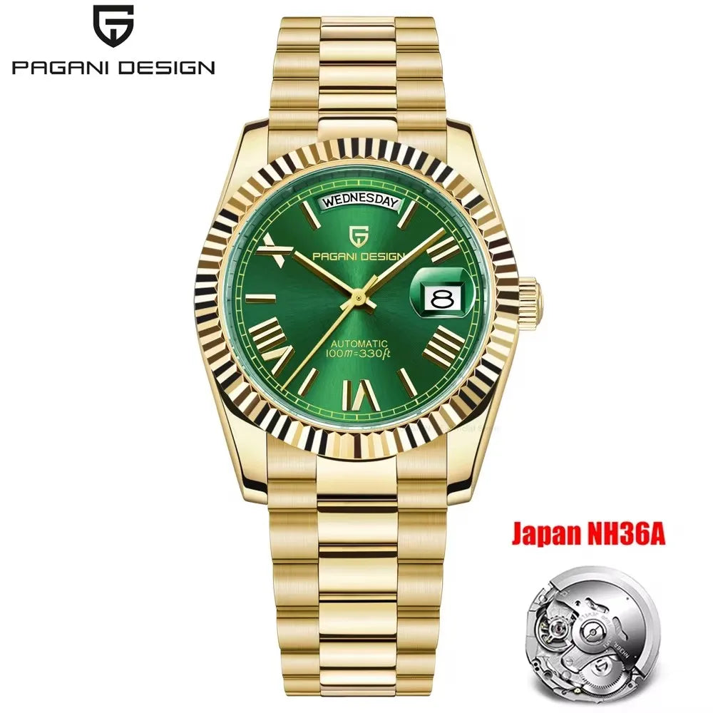 2025 New PAGANI DESIGN Men's Watches DD40 Rose Gold Automatic Watch Man Mechanical Wristwatches Luxury AR Sapphire Mirror Gifts