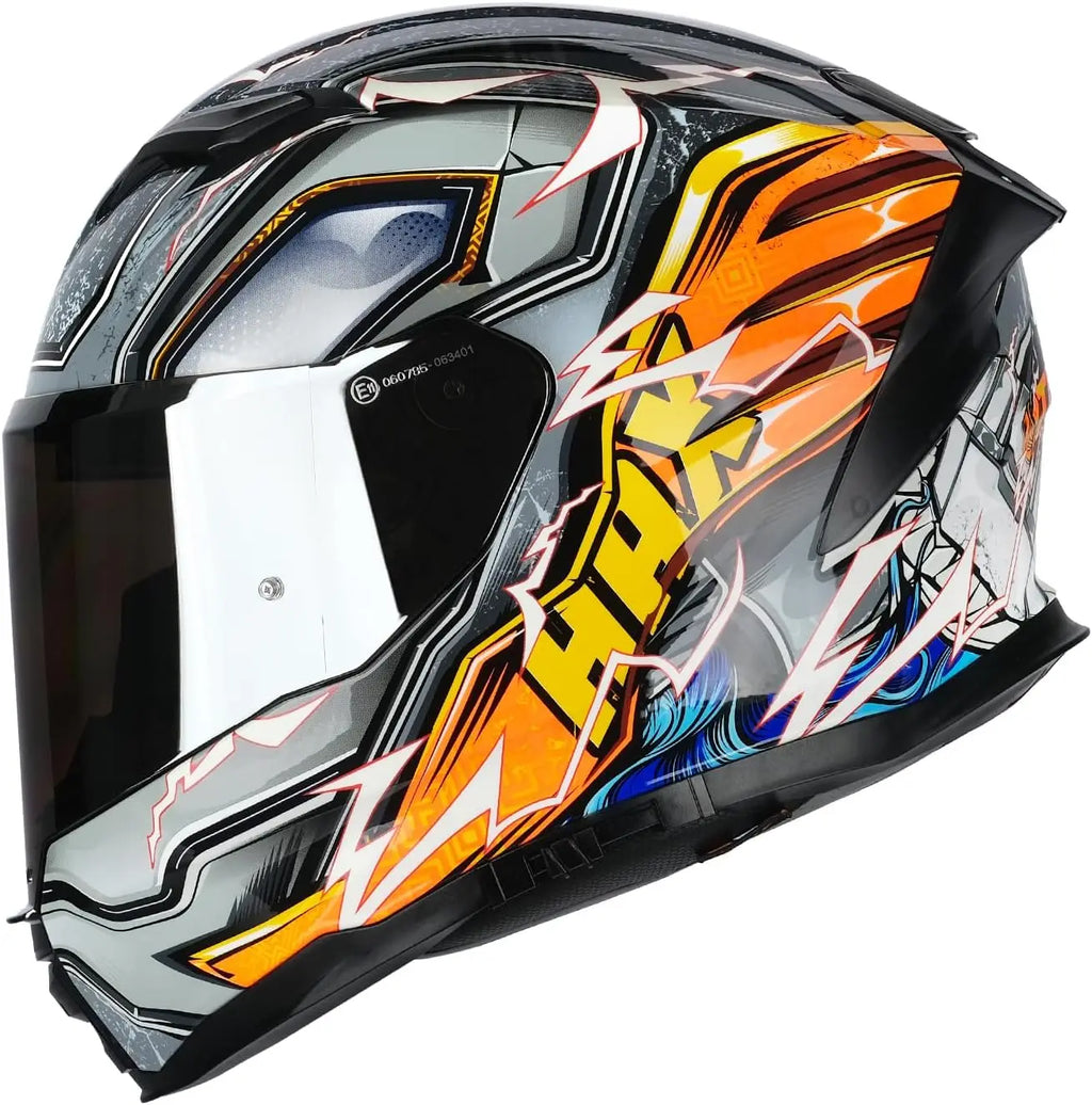 Force Glow-in-The-Dark Aerodynamic Full Face Helmet for Street E-Bikes DOT ECE Certified-Enhanced Dual Visor Adult Size Pinlock