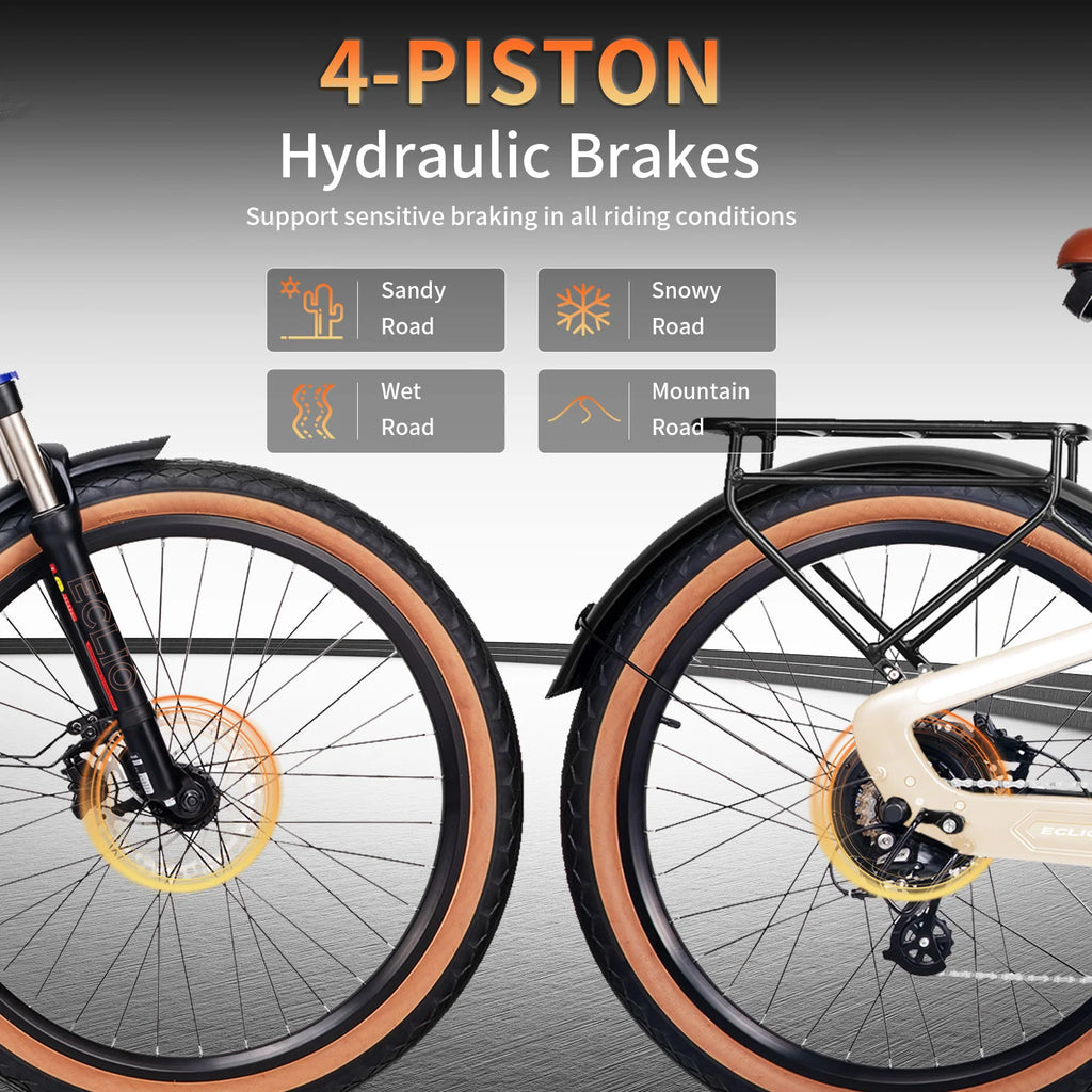 Carbon Fiber Electric Bike, 960WH Dual Battery 120Miles Ebike, Peak 1000W Motor 25MPH, 26'' Big Tires, 7-Speed, Hydraulic Brakes