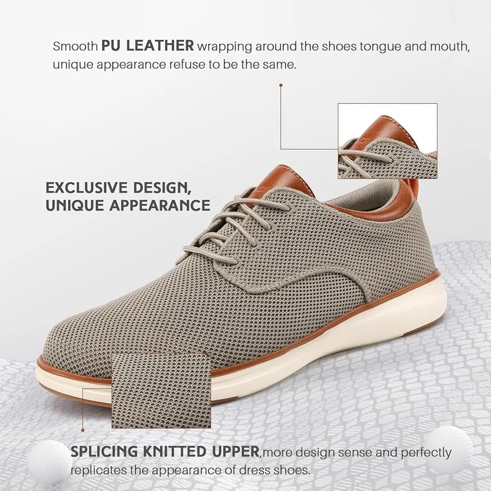 Men's Wide Casual Dress Oxfords Business Shoes Fashion Sneakers Mesh Breathable Comfortable Walking Shoes