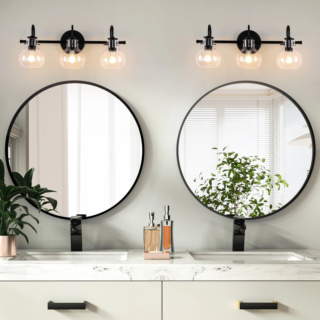 Modern Minimalist Vanity Lamp And Bathroom Wall Sconce With A Spherical Glass Shade – Ideal For Powder Rooms And Dressing Rooms