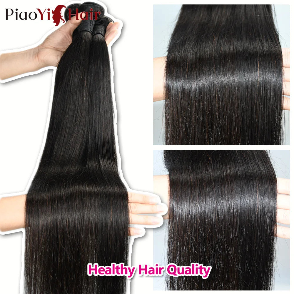 40inch 12A Straight Human Hair Bundles 100% Raw Human Hair Bundle 34 36 38 40 Inch Long Thick Human Hair Extensions Top Quality