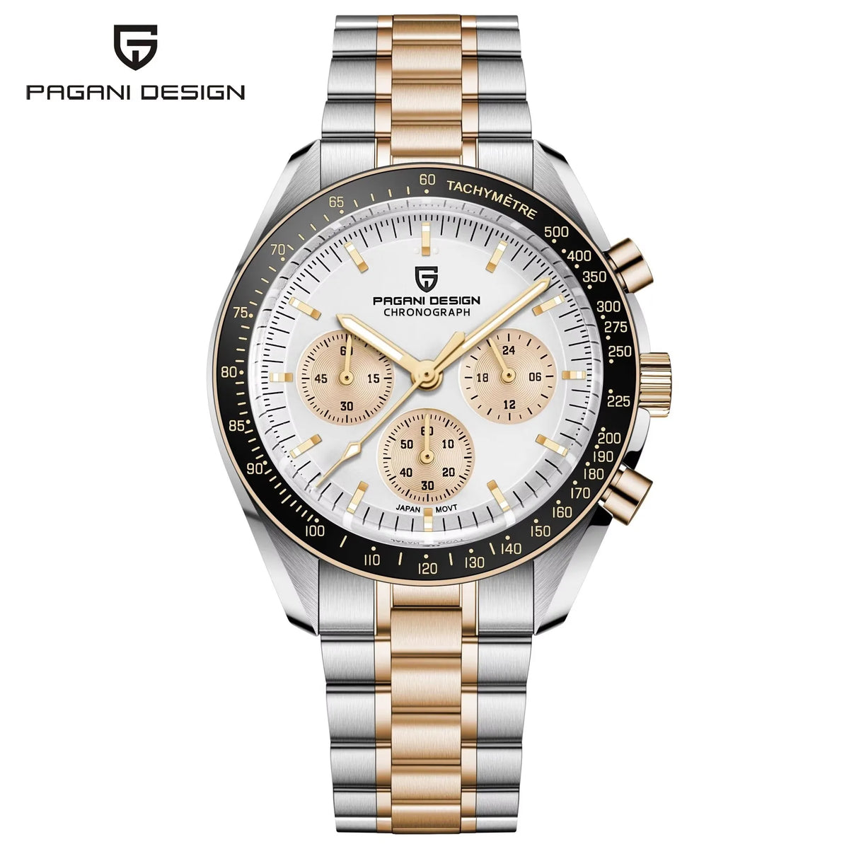 2026 New PAGANI DESIGN Moon Mens Watches Gold Luxury Quartz Chronograph Watch For Men AR Sapphire Waterproof Luminous Clock Gift