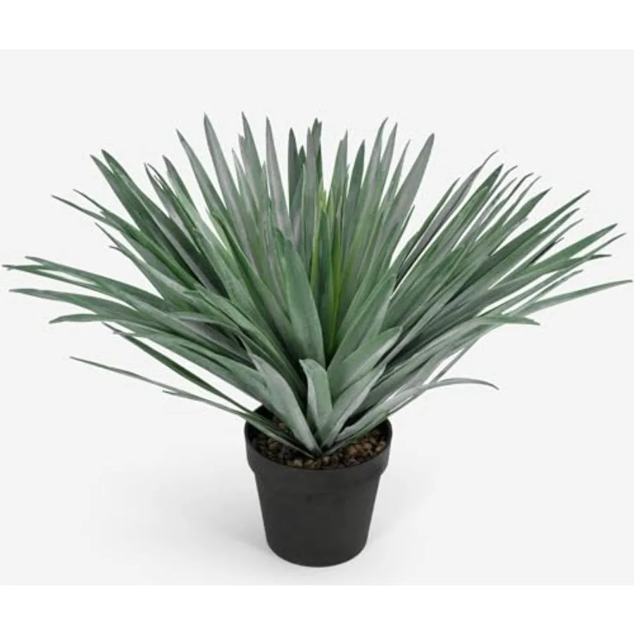 27 inches Tall Artificial Agave Plant in Black Pot with Real Stone Pebbles 126 Realistic Leaves Large Faux Plants Indoor and Ou