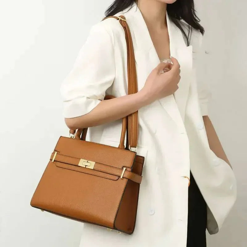 Trendy Women s Handbag Set Soft PU Leather Shoulder Crossbody Fashionable Matern and Child Design Versatile Bag