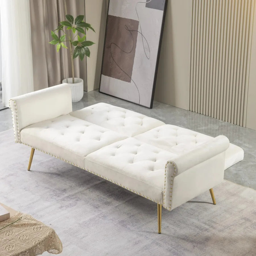 71 inches Convertible Futon Sofa Bed,Modern Reclining Futon Loveseat Couch Sleeper Sofa 2 Pillows Sleeper Sofa for Living Room