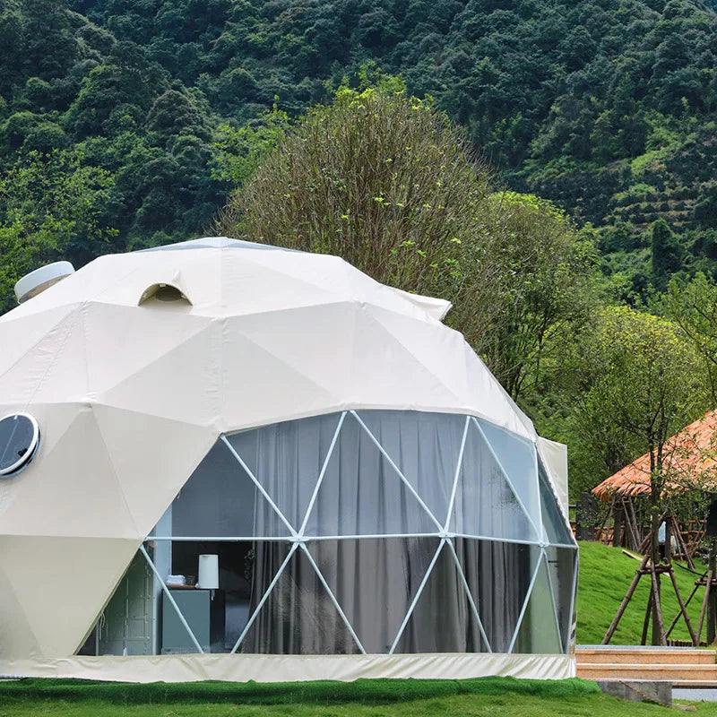 Luxury Pvc Geodesic Dome Hotel Glamping Tent House Desert Round Dome Tent Coody Starry Sky Dome Tent for Camping