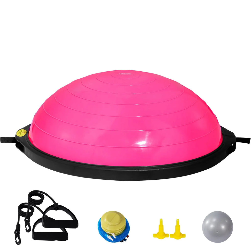 Half Exercise Ball Trainer, 26 inch Balance Ball Trainer, 1500lbs Capacity Stability Ball, Yoga Ball with Resistance Bands &