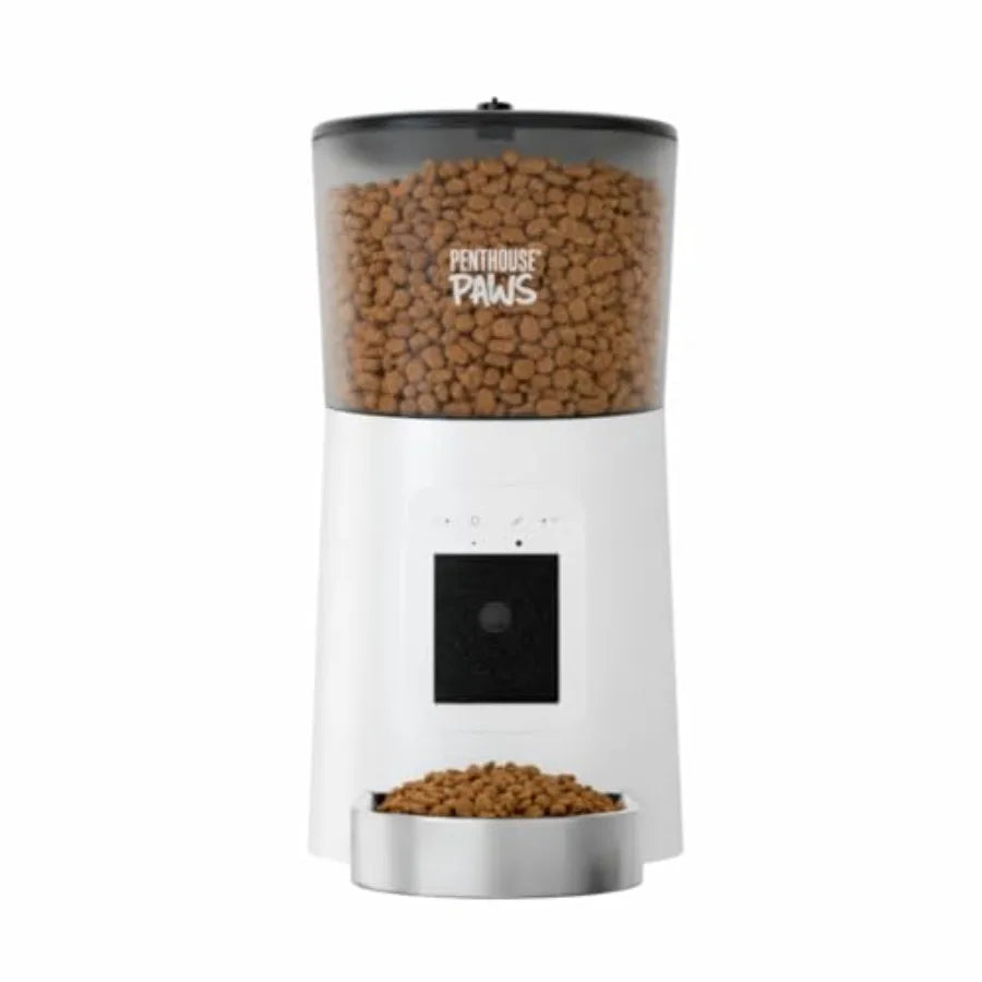 Smart HD Automatic Pet Feeder 6L Dry Food Ccity 1080p Camera 2-Way Audio Scheduled Meals Backup Power Easy to Clean Anti-Jam De