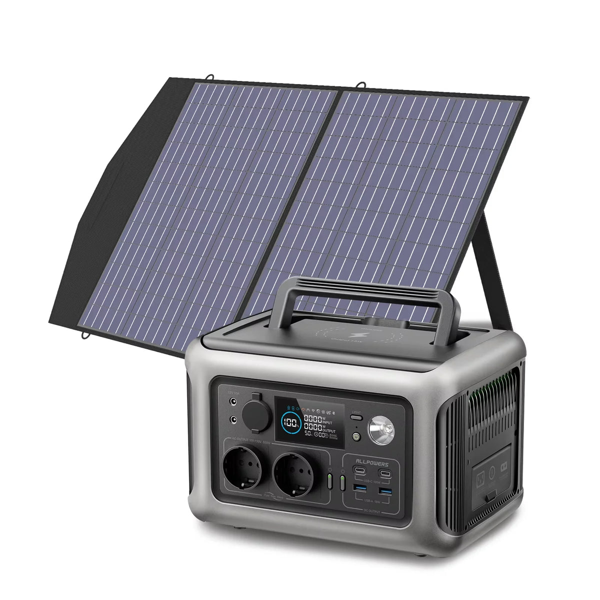 ALLPOWERS R600 299Wh 600W LiFePO4 Portable Power station with 100W / 140W / 200W Solar panel (Optional)  for Home use Camping RV