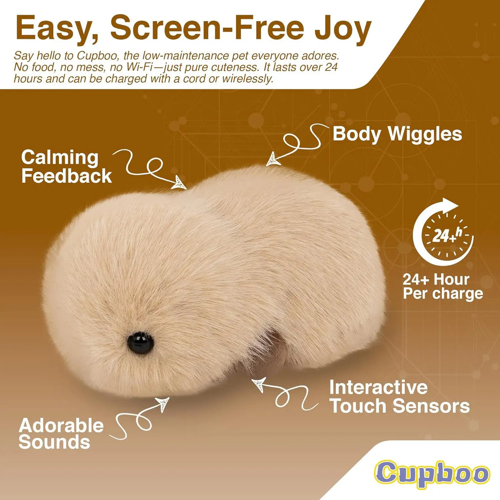 Interactive AI Plush Companion Pet - Smart Adaptive Learning Emotional Support Robot for Anxiety Relief, Ideal Gift (Beige)
