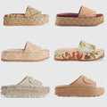 Designer Slippers Woman Slipper Platform Shoes Luxury Sandals Thick Bottom Slides Embroidery Sandal Rubber Slide
