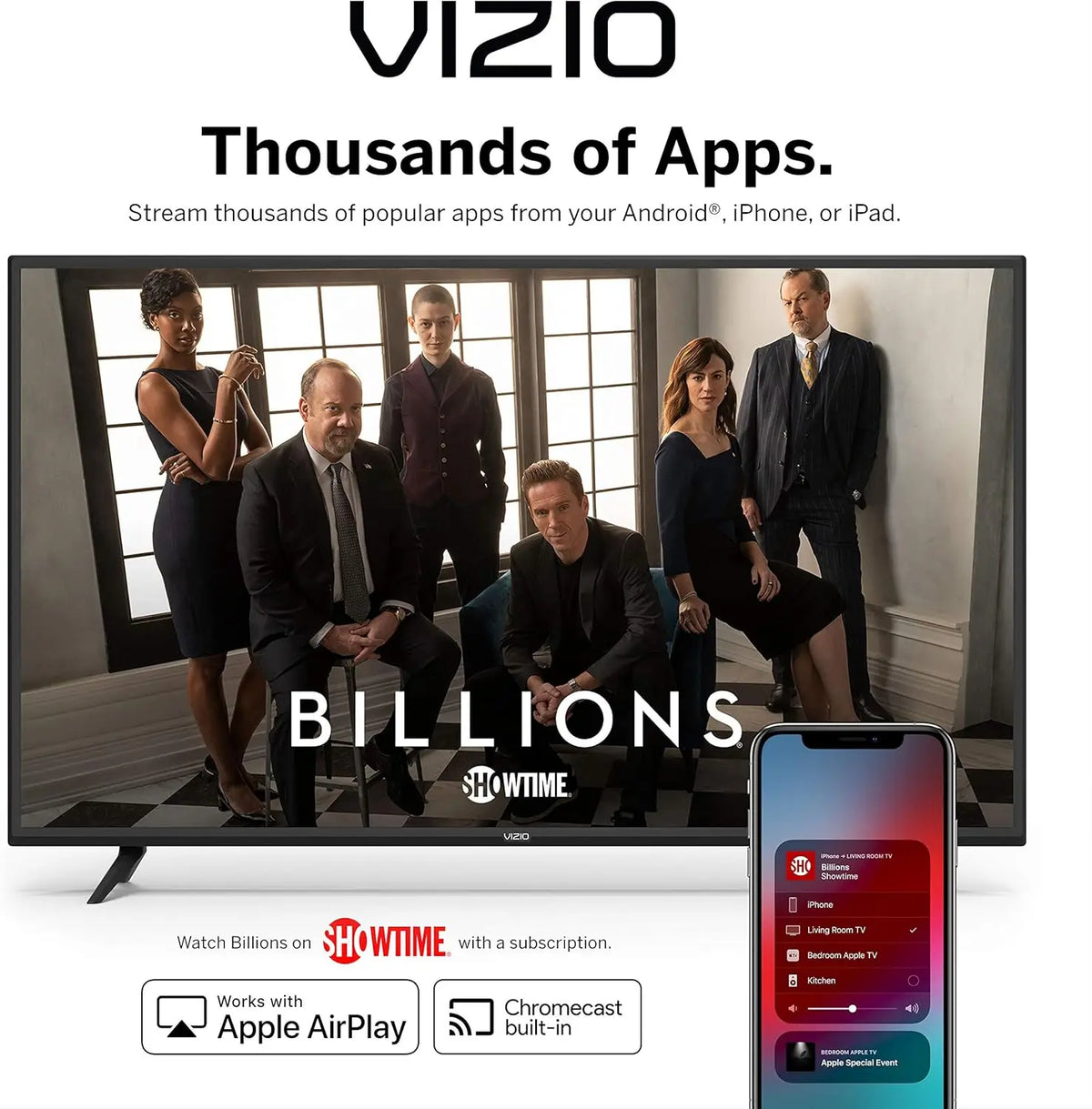65 Inch 4K Smart TV with AirPlay & Chromecast, UHD LED HDR Television for Gaming & Streaming