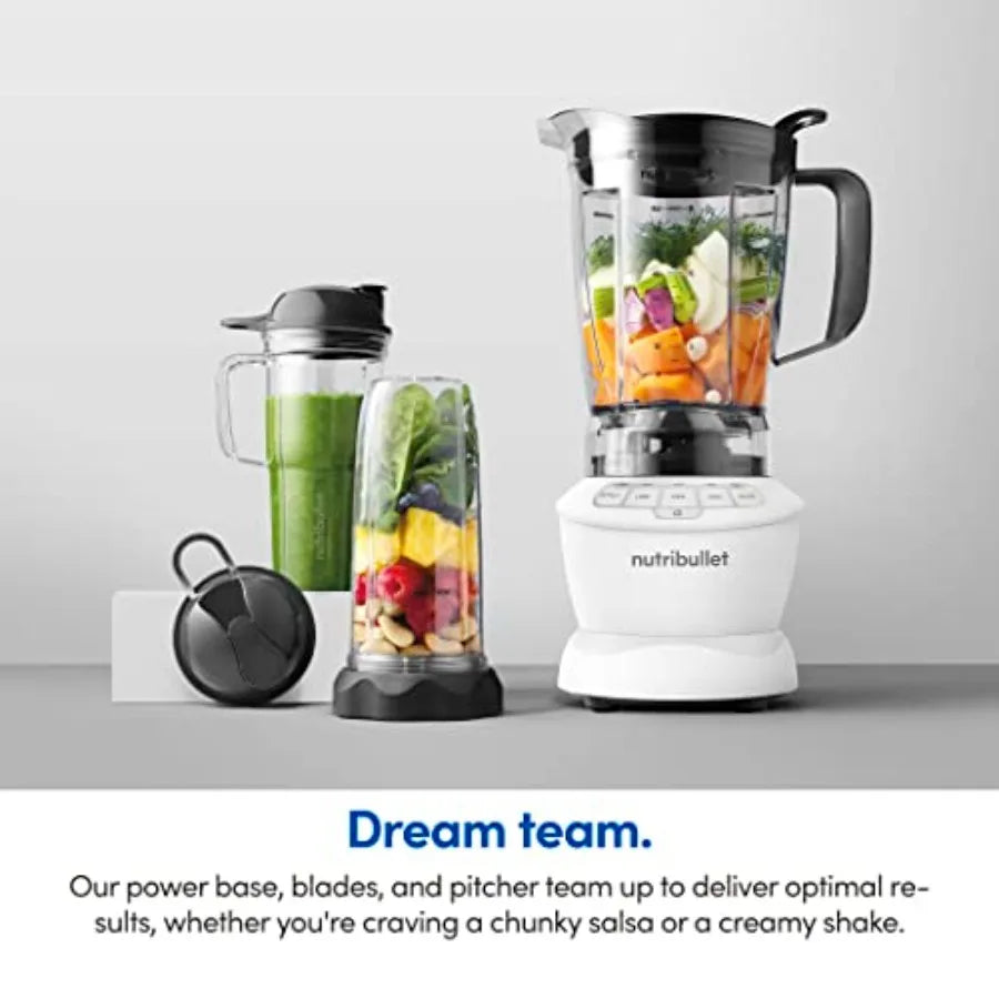 Full-Size Blender Combo 1200W Matte White Kitchen Appliance with Durable Plastic Body and Sleek Design for Smooth Blending