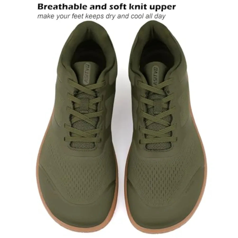 ASITVO Barefoot Shoes Men Wide Gym Zero Drop Sole Cross Trainer Minimalist Walking Grounding Sneakers Width Toe Box Knit Seamle