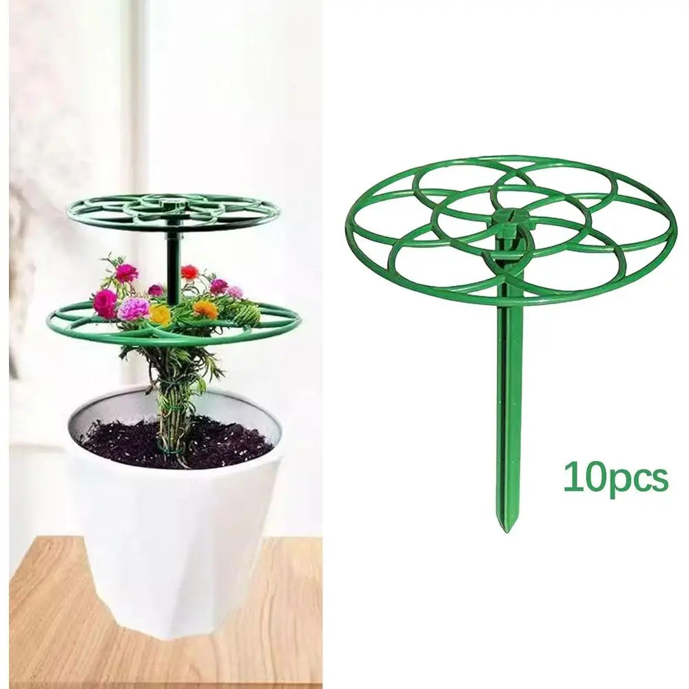 10-Piece Plant Support Grids for Indoor Gardening - Large Flower Cage Stakes for Roses and Home Plants