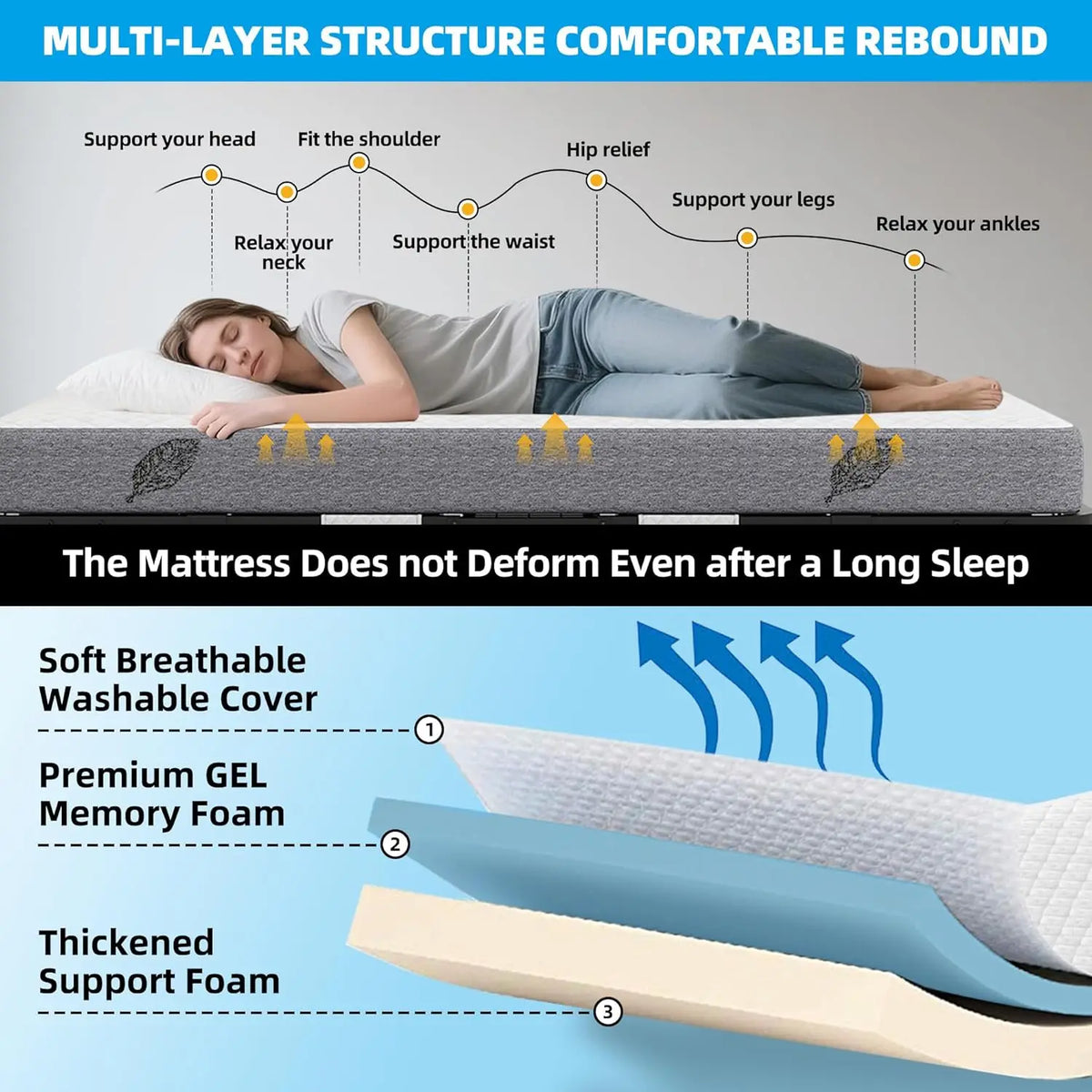 Folding Bed With Mattress Full Size 75 X 54 Inch For Adults Extra Large Foldable Rollaway Portable Fold Up Guest, Customized