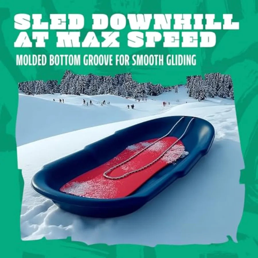 Roto Molded Snow Sled for Adults & Kids. Heavy Duty Plastic SNOW Slider