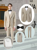 Men's 5-piece vertical striped suit+double button jacket+pants+white shirt+black tie, suitable for wedding/business/daily wear