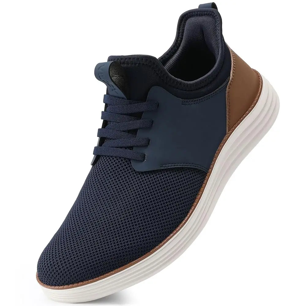 Mens Slip On Casual Dress Shoes Hands Free Fashion Sneakers Mesh Tennis Walking Work Shoes Comfortable Breathable Lightweigh