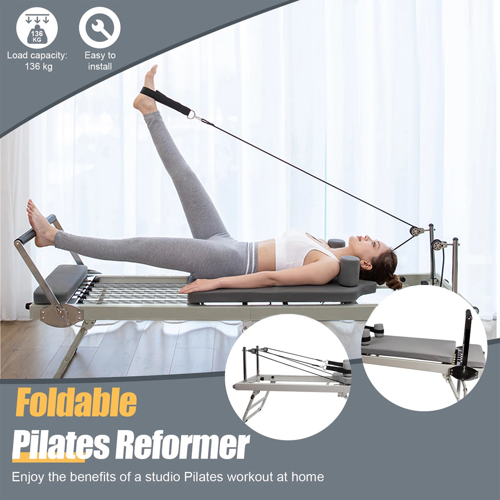 Foldable Pilates Equipment Pilates Core Training Bed Indoor Core Exercise Machine 300Lbs Capacity
