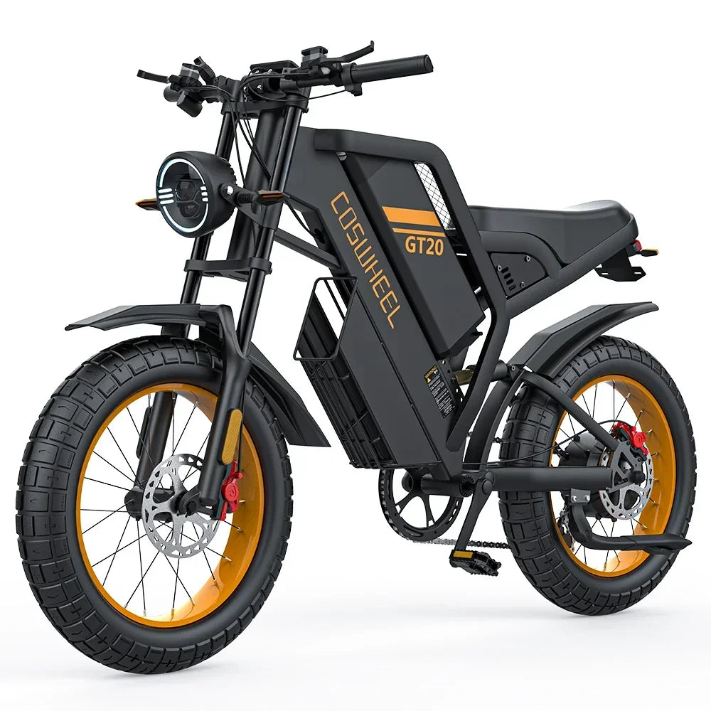 COSWHEEL GT20 For Adult Dual suspension E-Mountain bike 48V 25Ah Battery Double Oil Disc Brakes 20" Fat Tire Off-Road E-bike