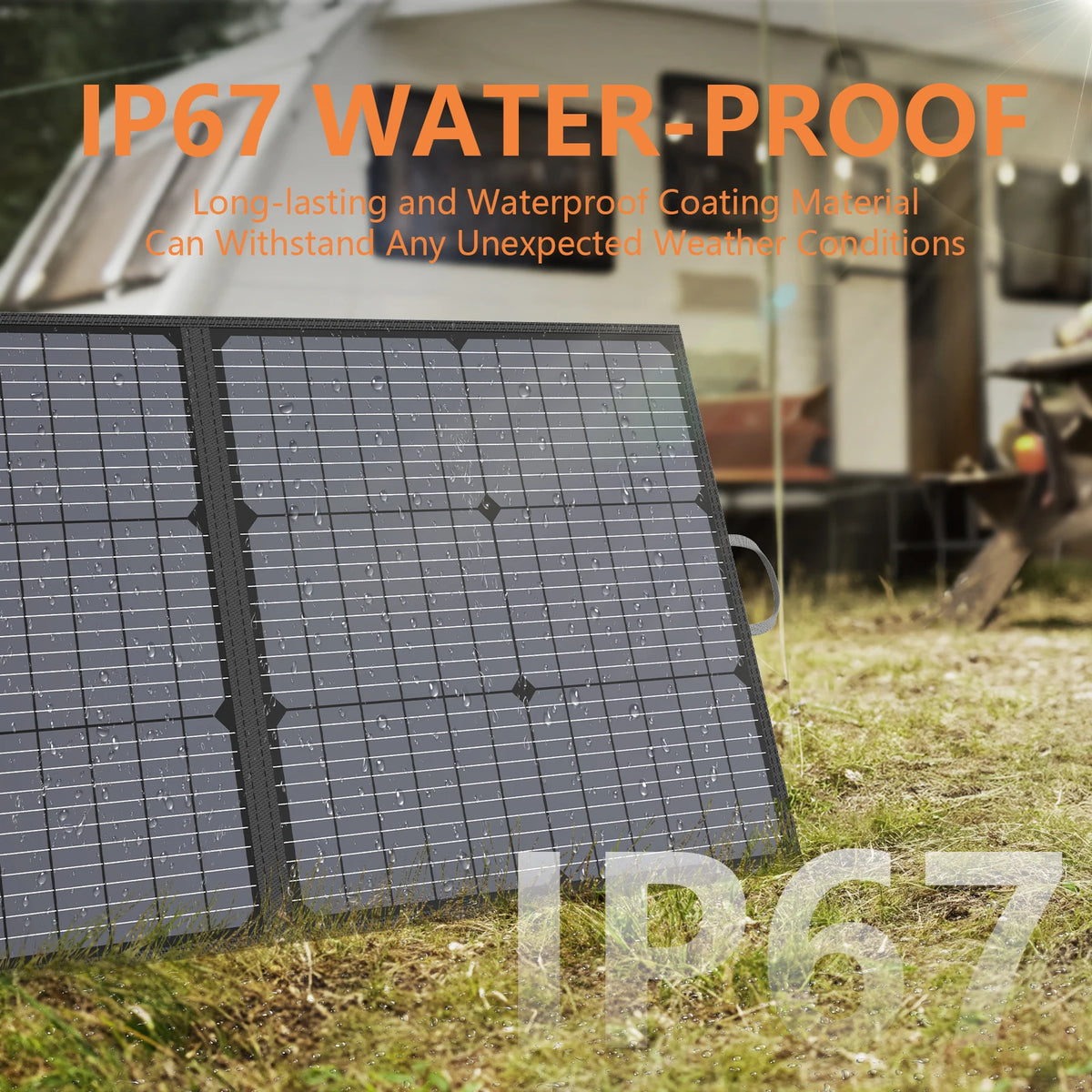 MHPOWOS 220W Portable Solar Panel with Adjustable Kickstand, IP67 Waterproof Foldable Solar Panel for Camping RVing Home Backup