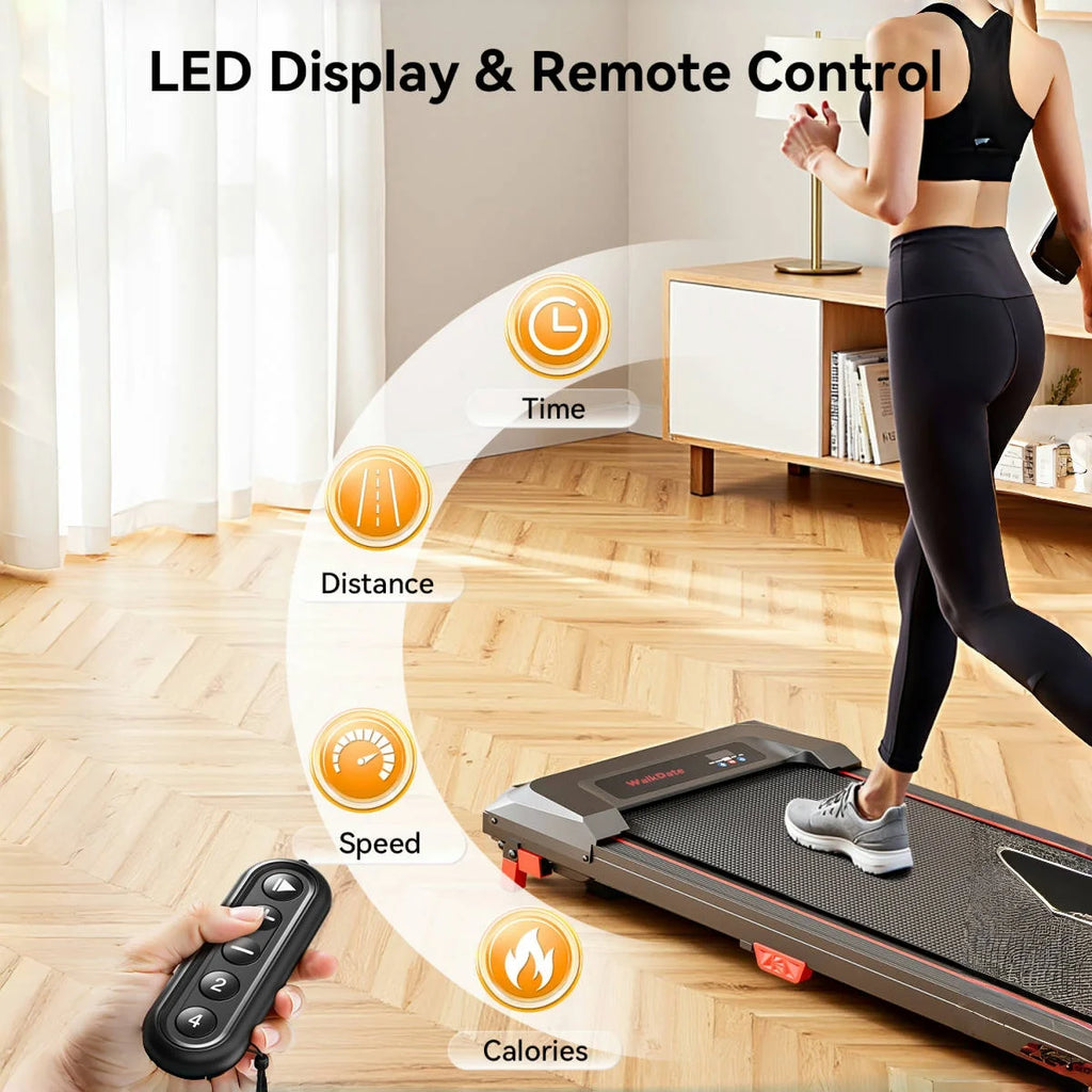 Bestgod Folding Electric Treadmill Walking Pad 8 km/h, 2.5HP, Wide Running Belt 40 cm, Remote Control and LCD Display - Reinforc