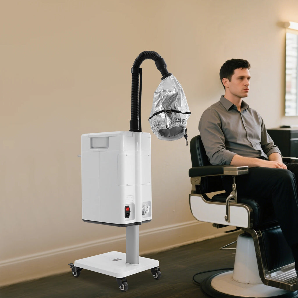 Professional Nano Hair Steamer with 6 Modes, 500W Adjustable Temperature & Hose, with Drawer & Wheels 110V