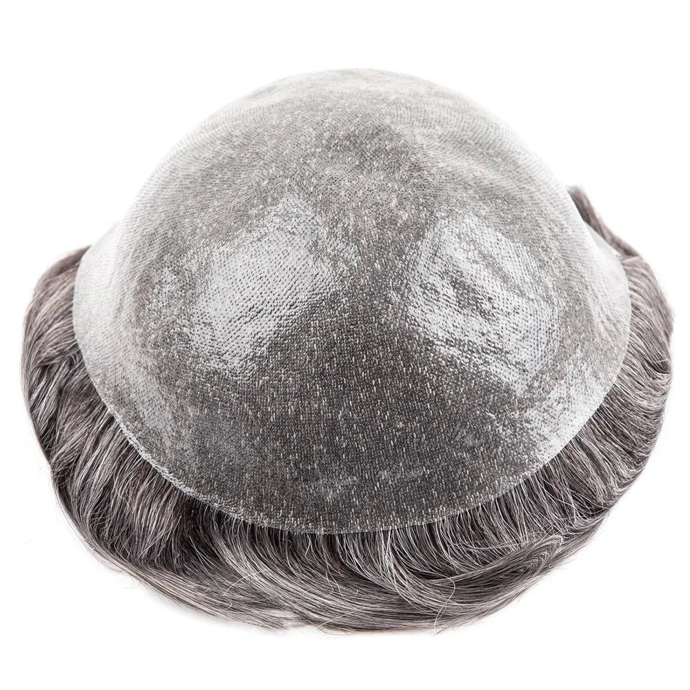 【TIMIA】Men's Wigs Human Hair PU Material Skin System #1B65 for Christmas and Halloween Natural Wave 130% 8''x10'' 0.1 Toupee