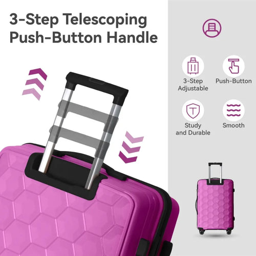 3-Piece Luggage Set Travel Lightweight Suitcases with Rolling Wheels TSA lock Moulded Corner Carry on Luggages for Business Tri