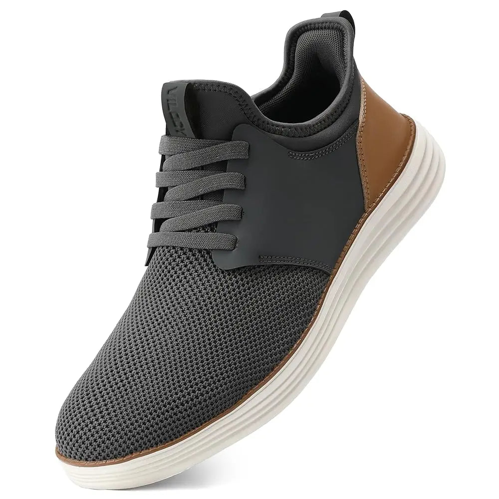 Mens Slip On Casual Dress Shoes Hands Free Fashion Sneakers Mesh Tennis Walking Work Shoes Comfortable Breathable Lightweigh