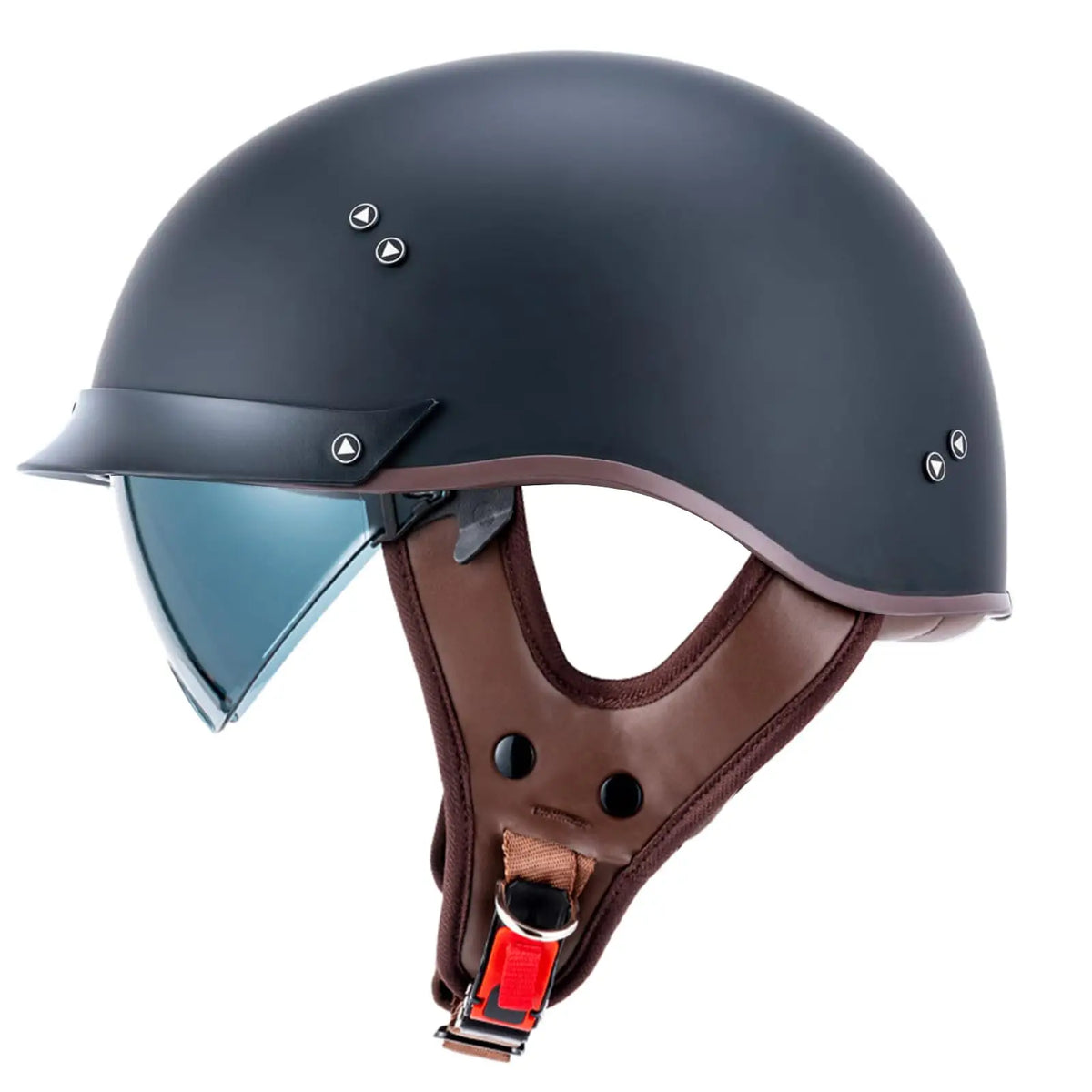 Half Helmet Motorcycle DOT Approved Open Face Helmet with Sun Visor and Quick Release Buckle for Adults Men and Women