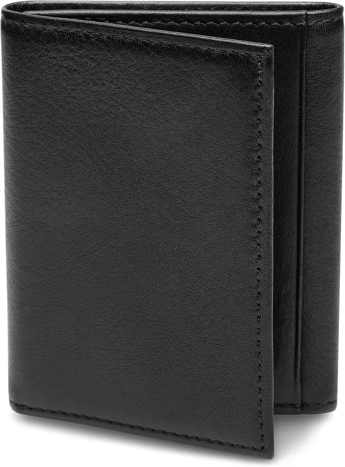 Men's Tri Fold Wallet With RFID Blocking, Nappa Vitello Leather, ID Window, 5 Card Slots