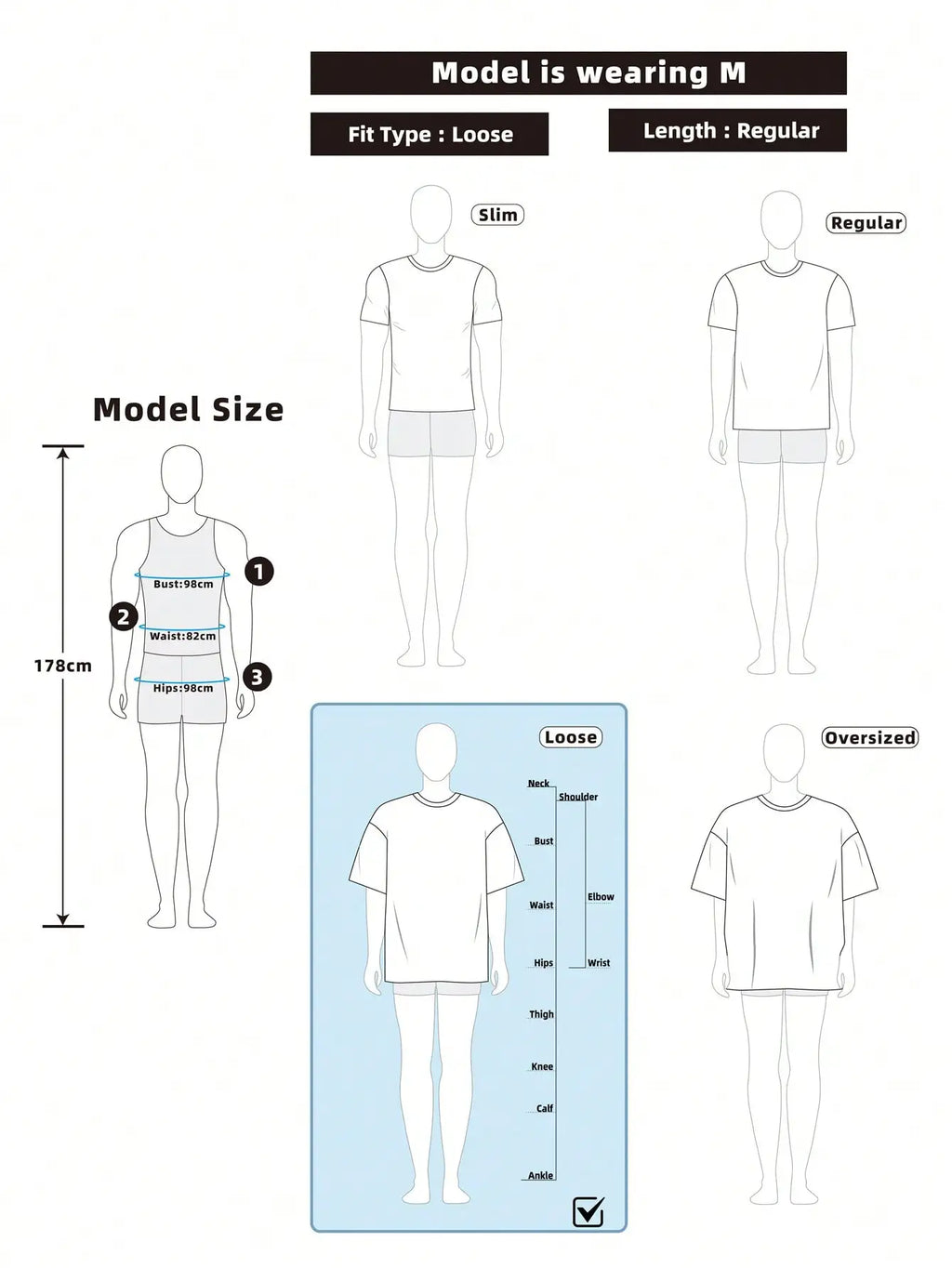 Oversized Boxy Fit White T-Shirt for Spring Summer Street Style Casual Wear