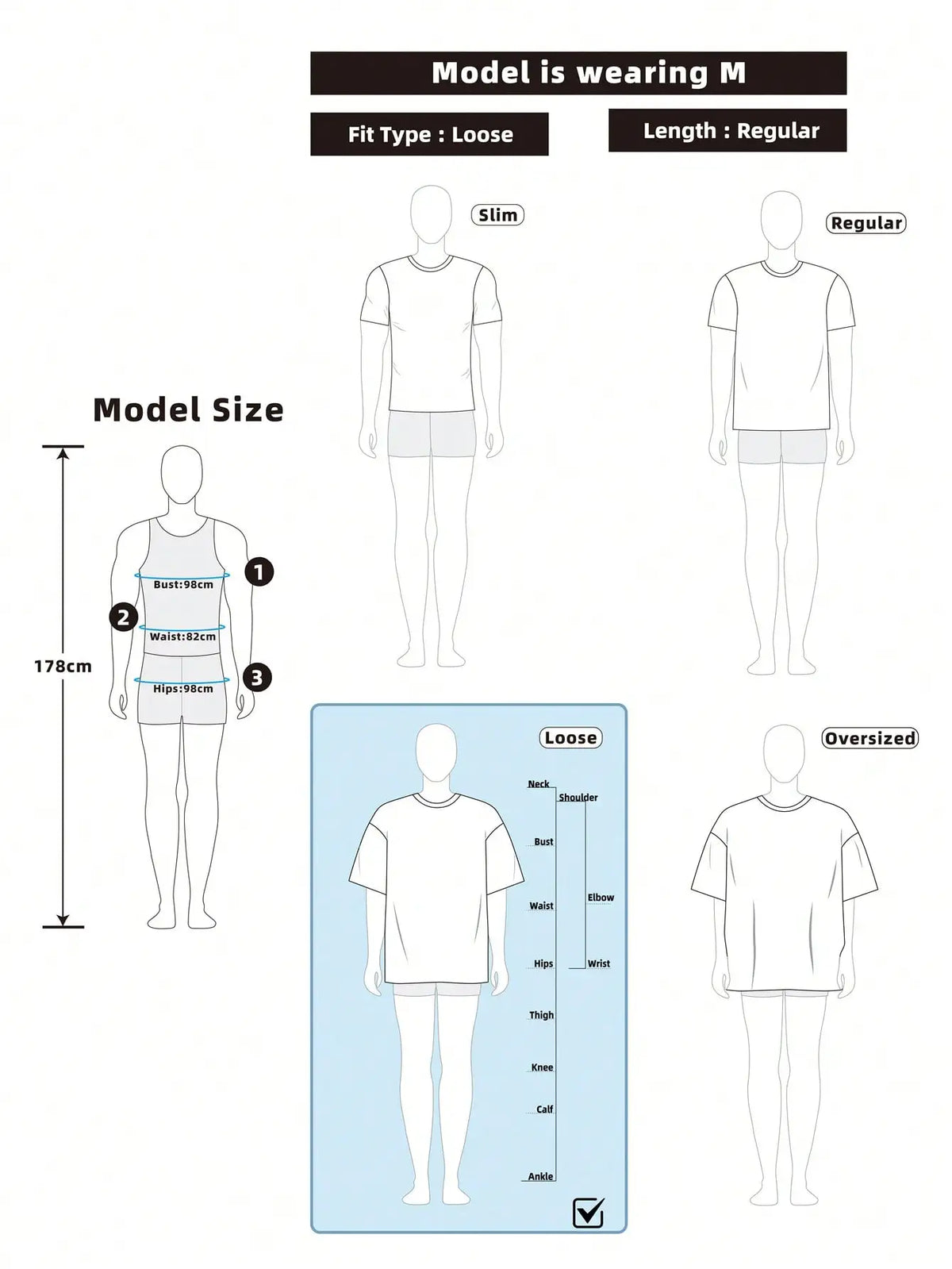 Oversized Boxy Fit White T-Shirt for Spring Summer Street Style Casual Wear