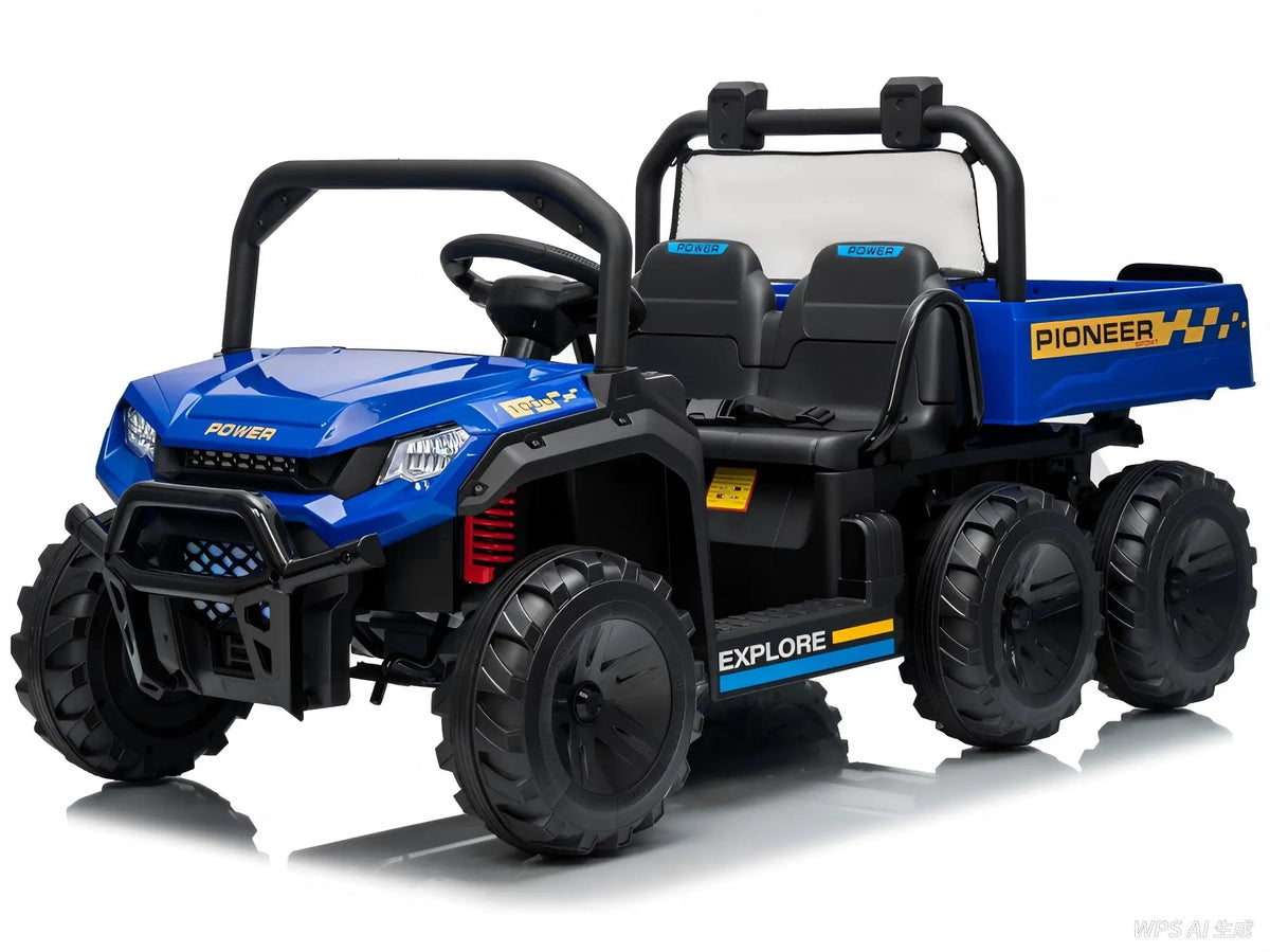 24V 2 Seater Kids Ride on Toy, 4WD 3 Speeds Electric Dump Truck With Remote Control For Children 4-8