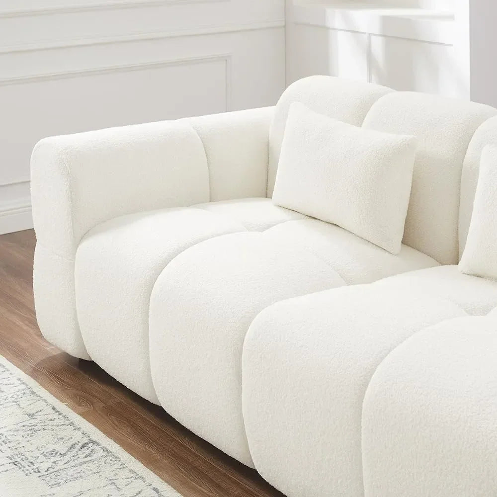 80\" Oversized Boucle Sofa Couch Modern Deep Seat Love Seat Mid-Century Cloud Couch for Living Room ComfortableCustomized