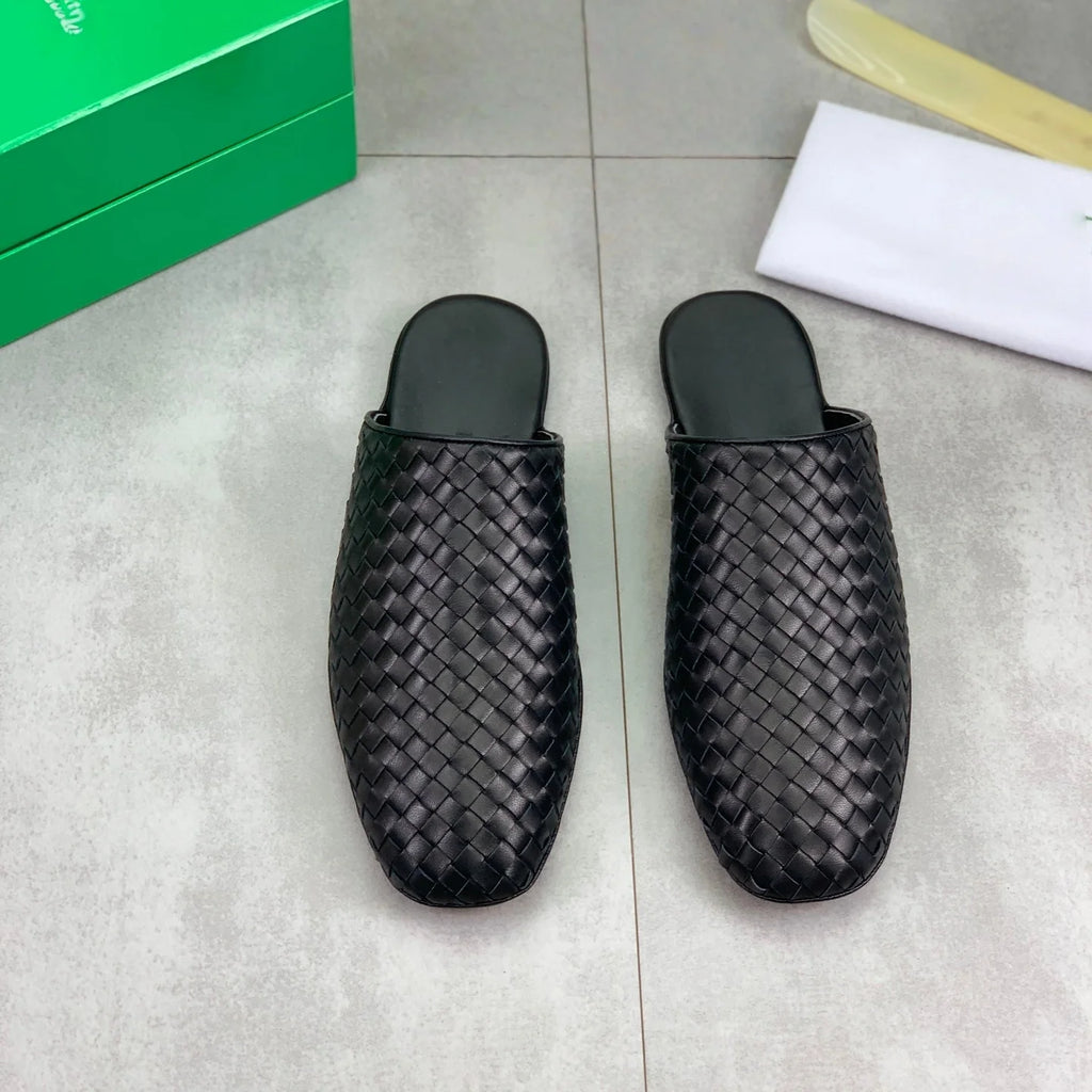 Women's Summer New Fashion Woven Closed-Toe Slippers, Comfortable and Lightweight, Trendy Couple Slippers, Men's Slippers