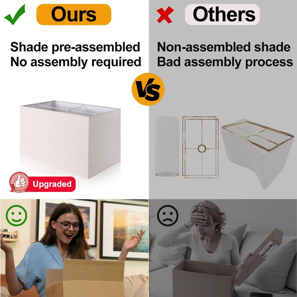 Set of 2 Dimmable Touch Bedside Lamps with USB Ports, AC Outlet, and LED Bulbs for Bedroom or Office