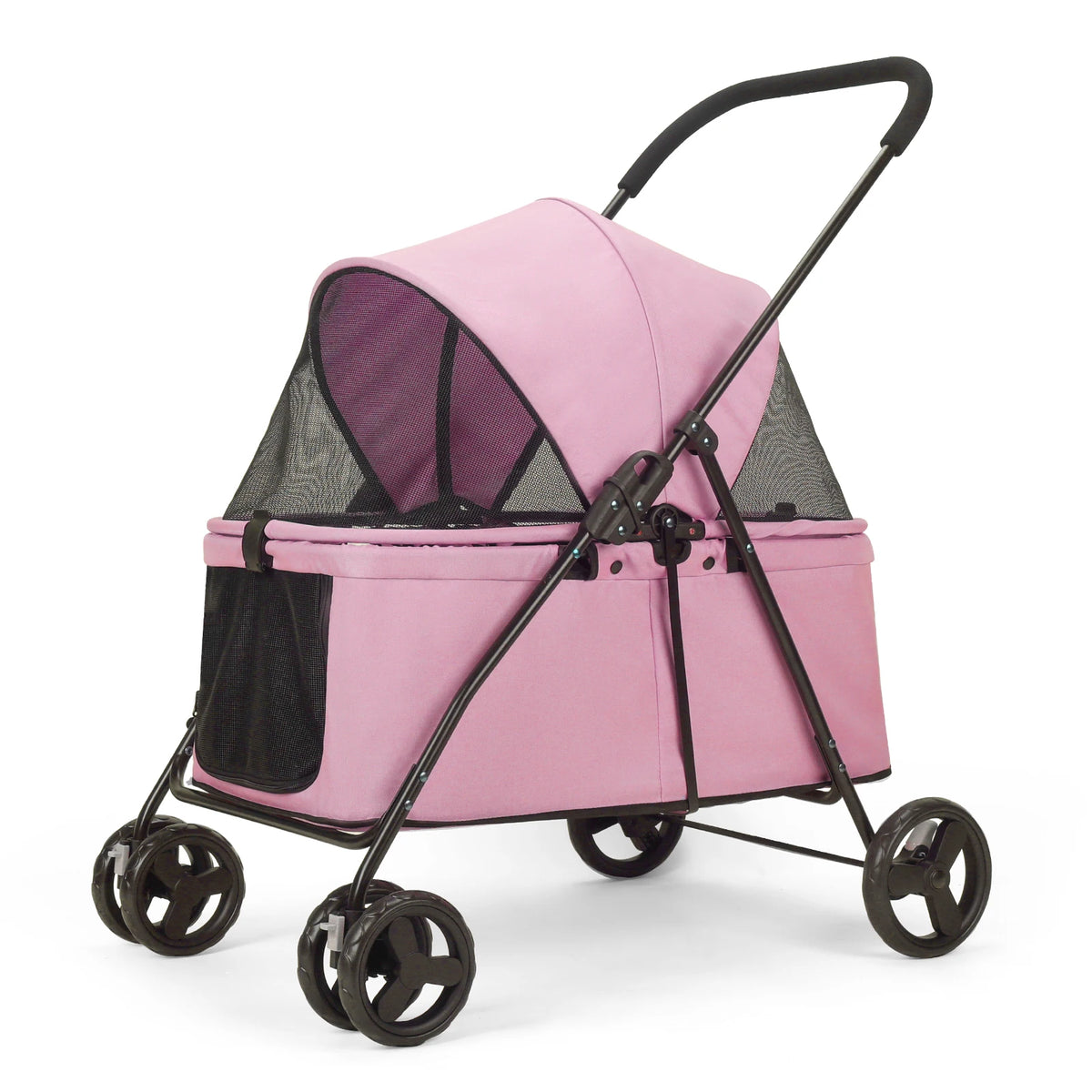 Wedyvko Luxury 80 lbs  Pet Stroller 4 Wheels Dark Grey Dog Puppy Stroller Rotate with Brakes for Small Medium Dog