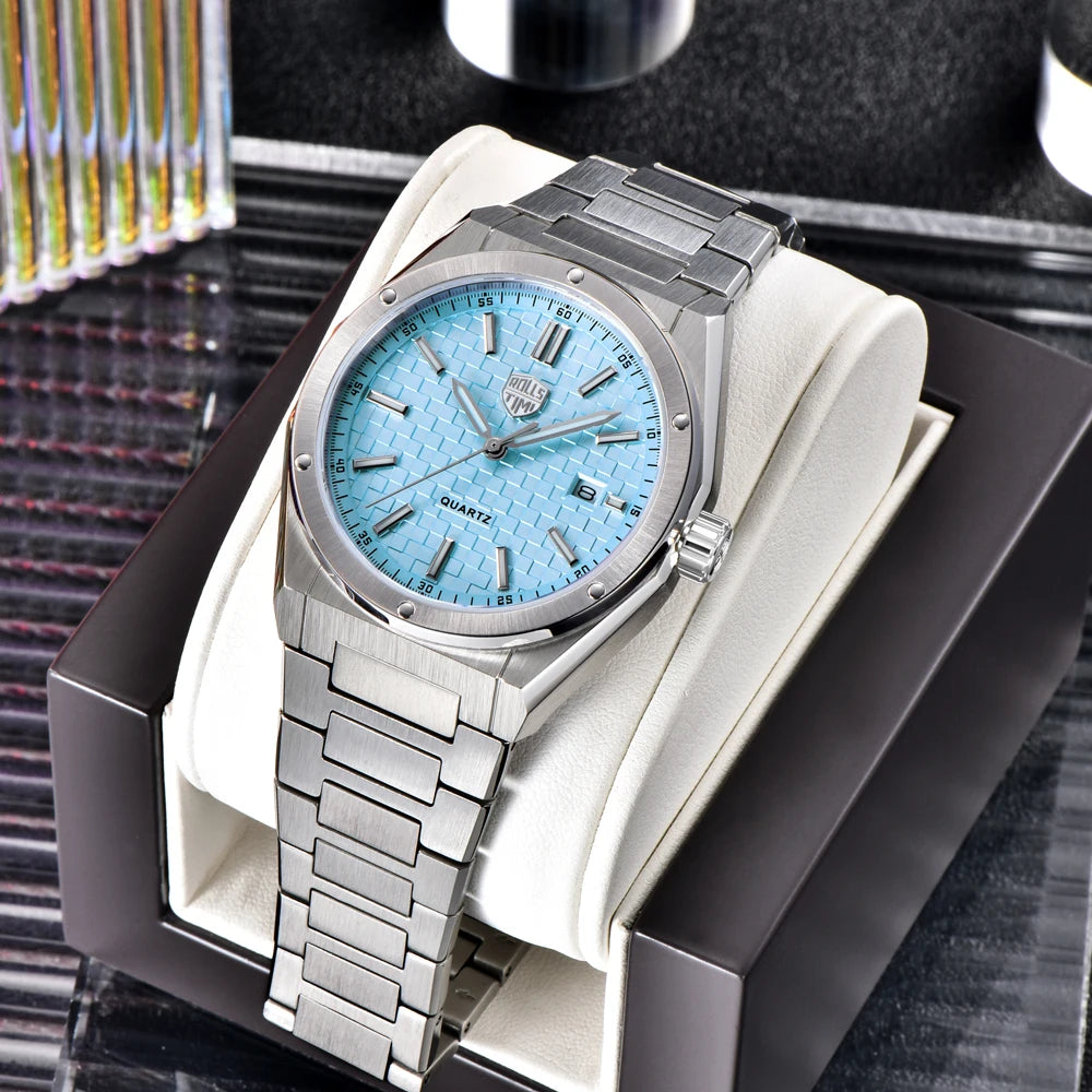 2026 New RollsTimi Mens Watches Top Brand Luxury Quartz Watch For Men AR Sapphire Mirror 100M Waterproof Luminous Man Gift Clock