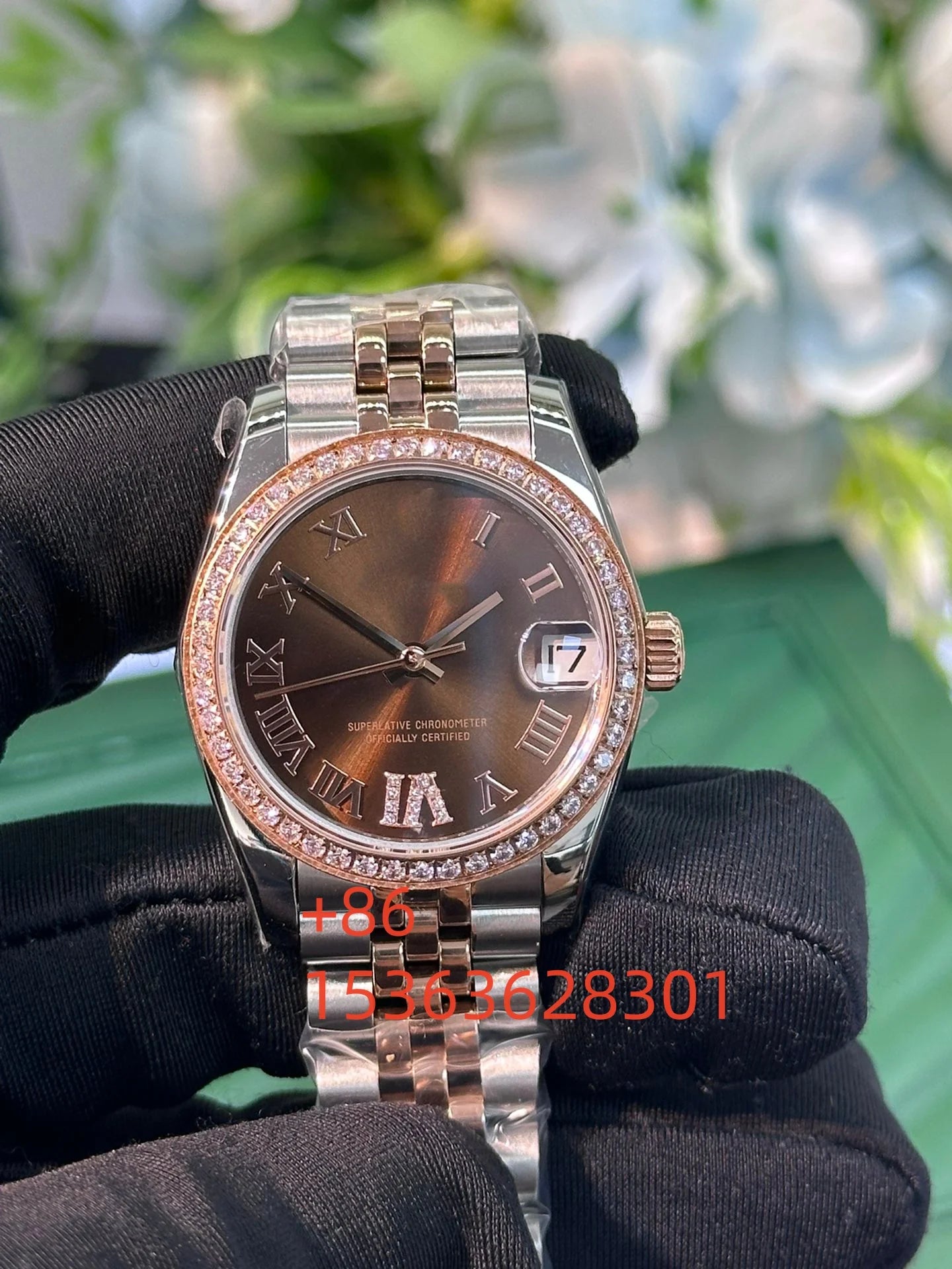 Women Luminous Sapphire Automatic Mechanical Watch 904L Stainless Steel Black Blue Customized