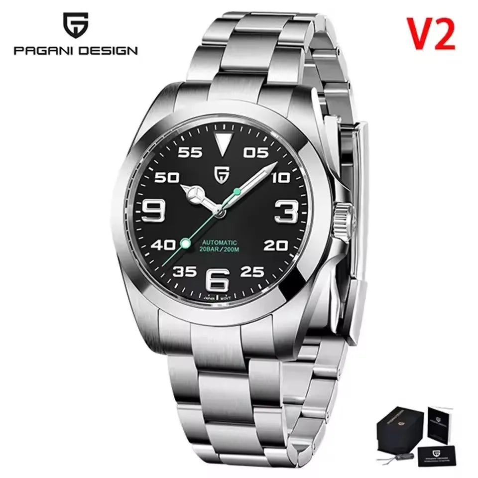 PAGANI DESIGN 40MM Air King Mechanical Automatic Watch AR Coating Sapphire Glass Stainless Steel Men Luxury Sports Watch for men