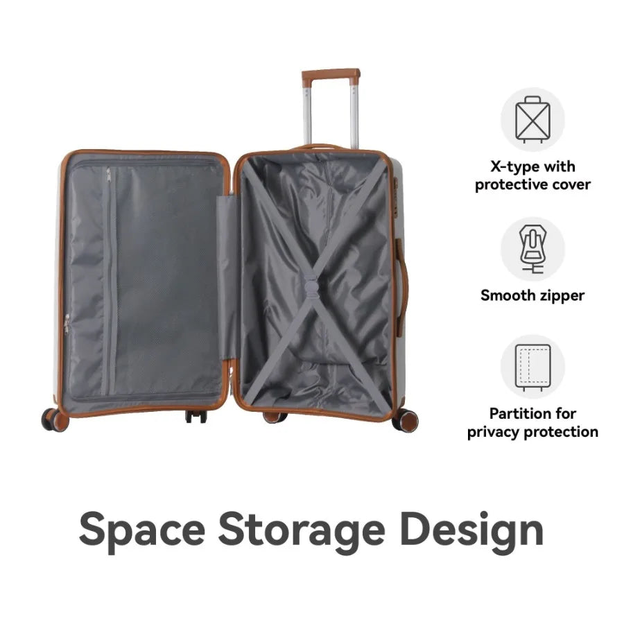 3-Piece Luggage Set Travel Lightweight Suitcases with Rolling Wheels TSA lock Moulded Corner Carry on Luggages for Business Tri