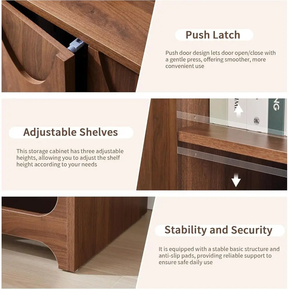 3-Piece Sideboard Buffet Cabinet Set, 94.5 Modern Storage Cabinet with Adjustable Shelves and 6 Doors for Dining, Living Rooms,