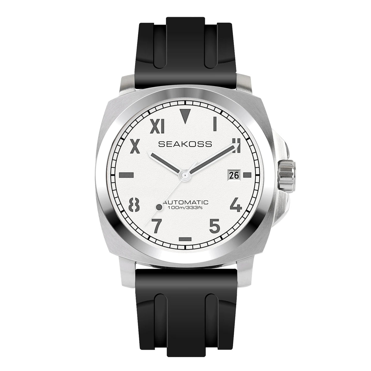 SEAKOSS 10ATM Men's Diving Watch Seagull ST1612 Movement Automatic  Watches for Men Luminous Calendar Sapphire Stainless Steel
